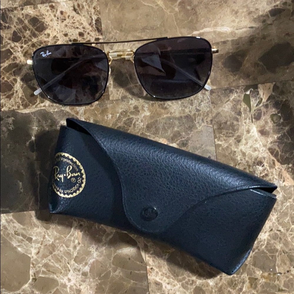 Ray-Ban RB3588 Black & Gold Grey Gradient Lenses
